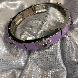 3/$20 Enamel Bangle Bracelet w/ Flower Motif NWT